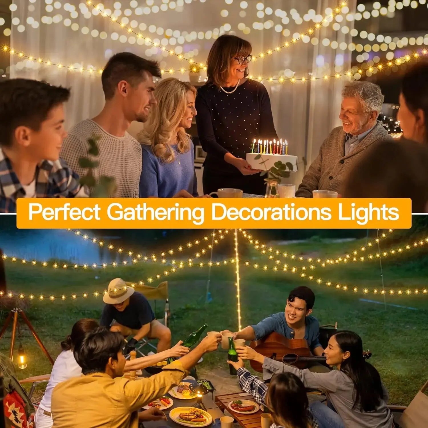 LED Fairy String Lights Christmas Garland Outdoor Decor Lights Waterproof With Remote